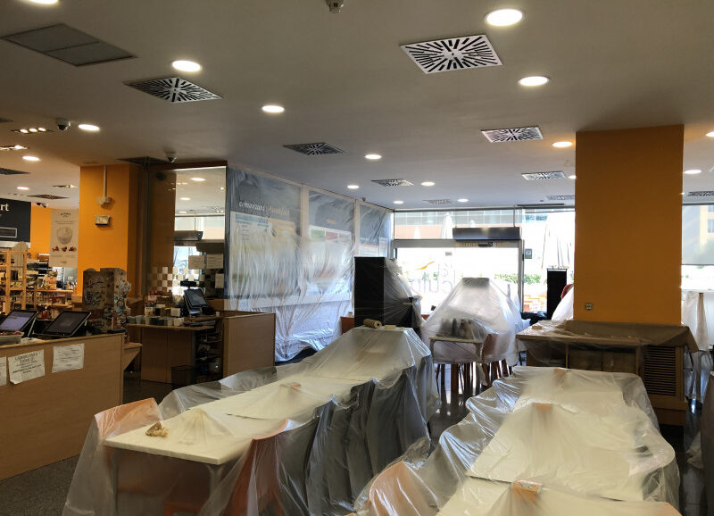 Pintado de paramentos en restaurante