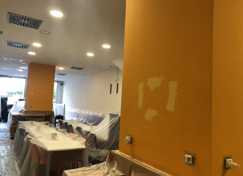 Pintado de paramentos en restaurante